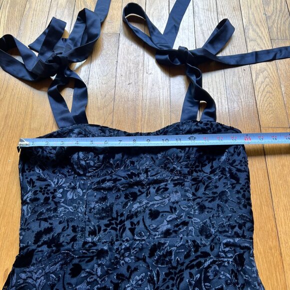 House Of Harlow 1960 Size S NEW Navy Blue Velvet Floral Sleeveless Mini Dress - Picture 10 of 16